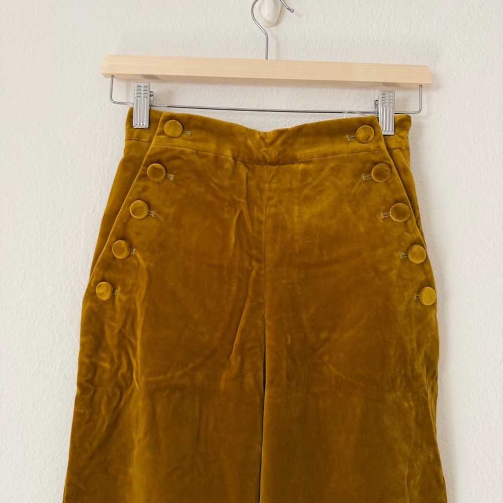 Sezane NWT Maria Dela Orden MDLO Paz Velour Sailor Wide Leg Pants Size 32 US 0 - Picture 3 of 15